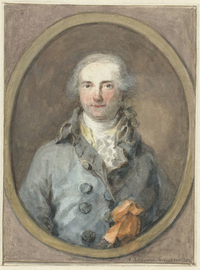 Porträt eines Herrn in einem ovalen Rahmen von Aert Schouman