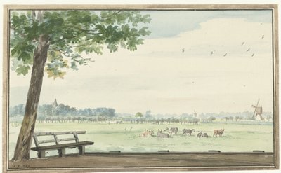 Das Hamlet, De Lindt, in der Zwijndrechtse Waard bei Meerdervoort von Aert Schouman