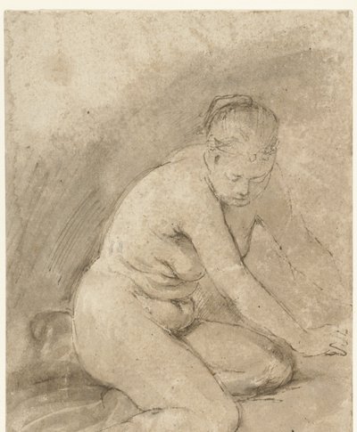 Kniende weibliche Akt mit ausgestreckten Armen von Aert de Gelder (attributed to)
