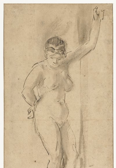 Stehender weiblicher Akt mit erhobenem Arm von Aert de Gelder (attributed to)
