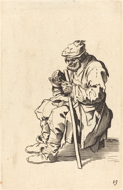 Bettler beim Essen von After Jacques Callot