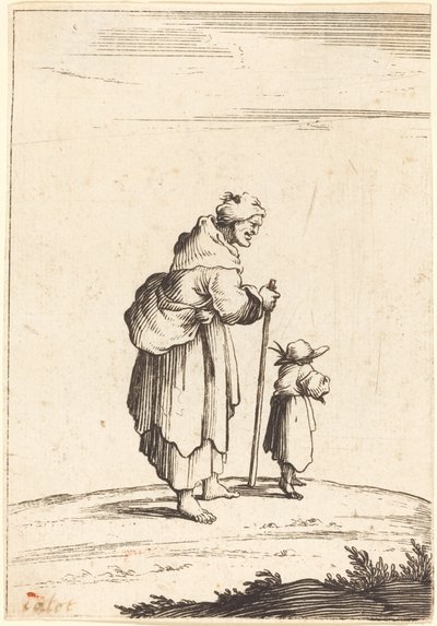 Bettlerin und Kind von After Jacques Callot