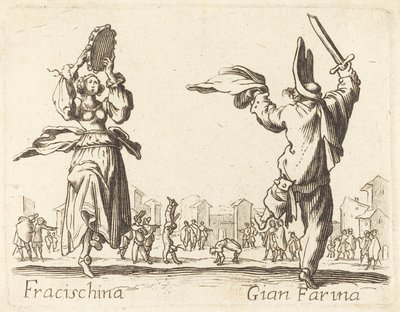 Fracischina und Gian Farina von After Jacques Callot