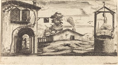 Landschaft mit einem Brunnen von After Jacques Callot