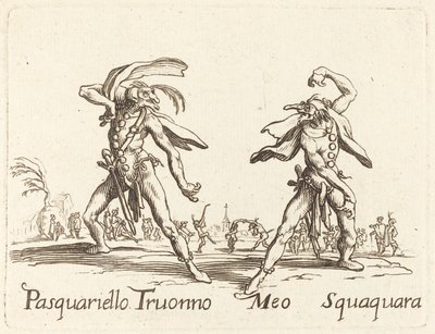 Pasquariello Truonno und Meo Squaquara von After Jacques Callot