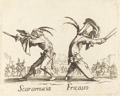 Scaramucia und Fricasso von After Jacques Callot