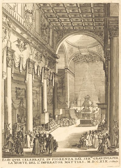 Der Katafalk des Kaisers Mathias von After Jacques Callot