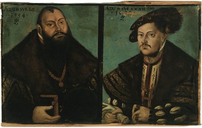 Johann Friedrich I., der Großmütige, Kurfürst von Sachsen und Johann Ernst von Sachsen von after Lucas Cranach the Elder