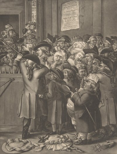 Die Grubentür La Porte du Parterre, 9. November 1784 von After Robert Dighton the Elder.