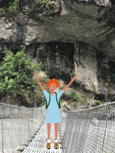 Auf einer Brücke gehen von Agnes Girardon