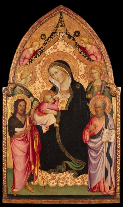 Die Madonna der Demut mit Heiligen und Engeln von Agnolo (circle of) Gaddi