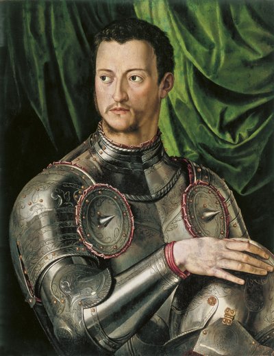 Porträt des Großherzogs der Toskana Cosimo I de Medici 1519-1574 in Rüstung von Agnolo Bronzino