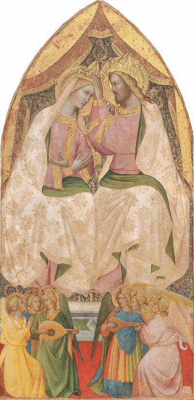 Die Krönung der Jungfrau mit sechs Engeln, ca. 1390 von Agnolo Gaddi