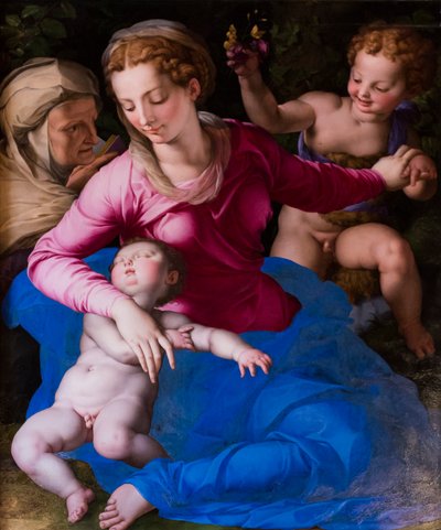 Madonna und schlafendes Kind, Heilige Elisabeth und Heiliger Giovannino von Agnolo Bronzino