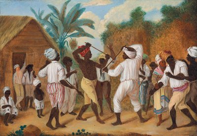 Ein Prügelkampf zwischen englischen und französischen Negern auf der Insel Dominica von Agostino Brunias