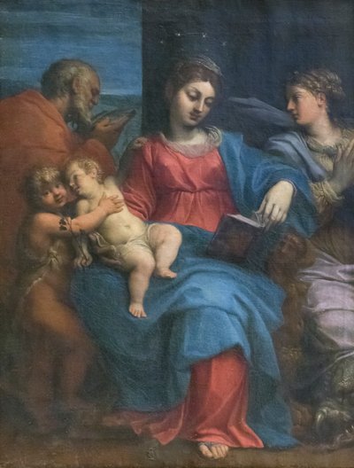 Heilige Familie mit der heiligen Margareta von Agostino Carracci