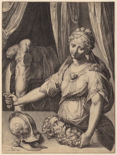 Judith mit dem Haupt des Holofernes von Agostino Carracci