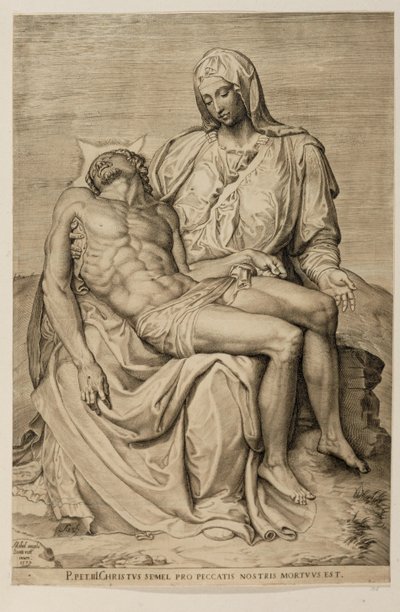 Pieta, nach Michelangelo von Agostino Carracci