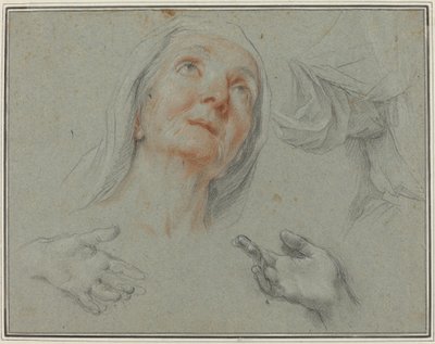 Studien für die heilige Anna in "Erziehung der Jungfrau" von Agostino Masucci