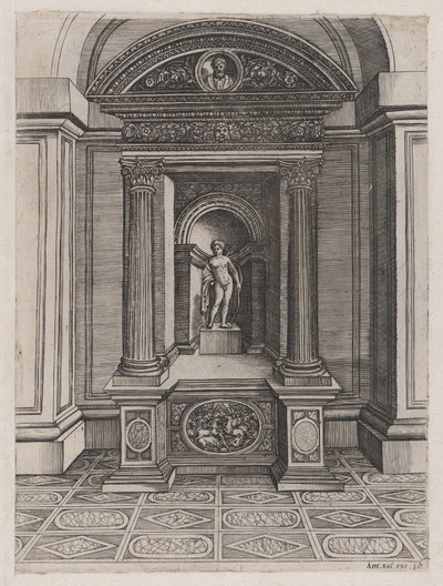 Speculum Romanae Magnificentiae: Der Altar des Eros, ca. 1514-36 von Agostino Veneziano.