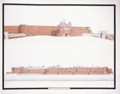 Das Fort von Agra mit dem Delhi-Tor, ca. 1815 von Agra School
