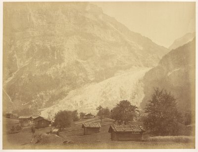 Unterer Grindelwaldgletscher und Straße zur Boenisseg am Mettenberg von Aimé Civiale