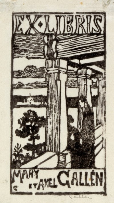 Exlibris Mary und Axel Gallén von Akseli Gallen-Kallela