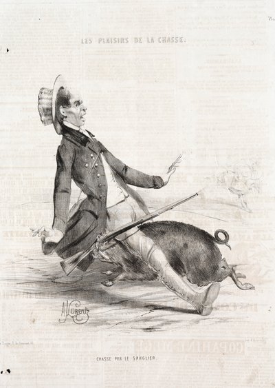 Die Freuden der Jagd: Jagd auf das Wildschwein von Alade Joseph Lorentz