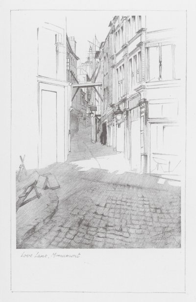Londoner Gassen: Love Lane, Monument von Alan Stapleton