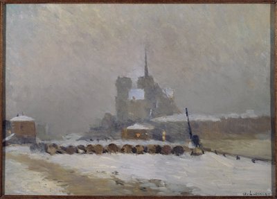 Notre-Dame de Paris, Schneeeffekt, Abend, ca. 1897 von Albert Charles Lebourg