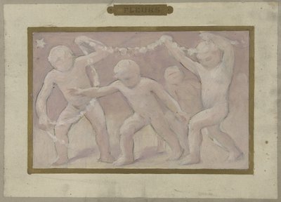 Entwurf für den Festsaal im Hôtel de Ville de Paris: Blumen von Albert Aublet