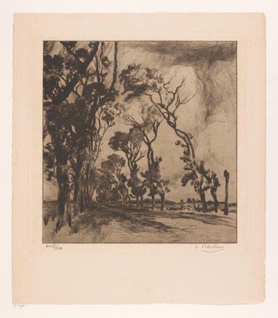 Landschaft mit Allee Richtung Ostende von Albert Baertsoen (signed by artist)
