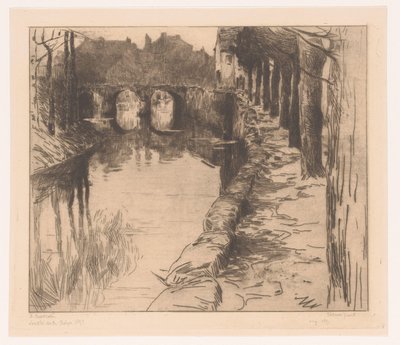 Alte Brücke über einen Kanal in Diksmuide von Albert Baertsoen