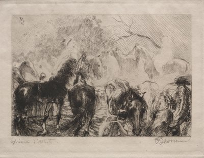 Pferdemarkt in Algier, 1898 von Paul Albert Besnard