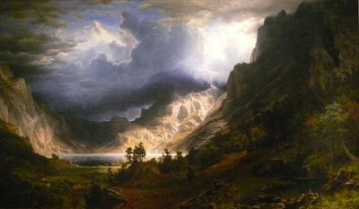 Ein Sturm in den Rocky Mountains, Mt. Rosalie von Albert Bierstadt