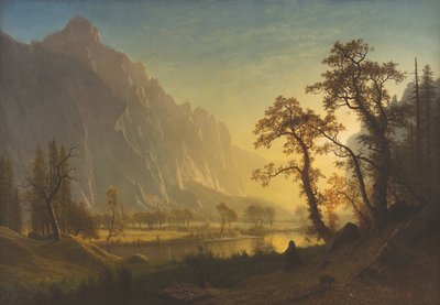 Sonnenaufgang, Yosemite-Tal von Albert Bierstadt