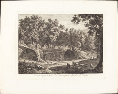 Ruinen in Tivoli vom unteren Stockwerk der Villa von Cassio von Albert Christoph Dies