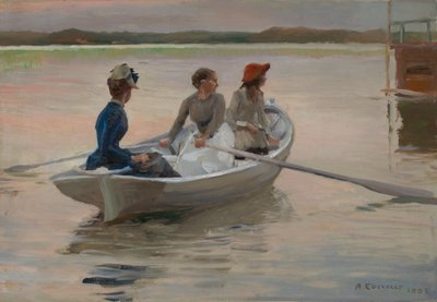 Mädchen in einem Ruderboot (Sommer im Archipel) von Albert Edelfelt