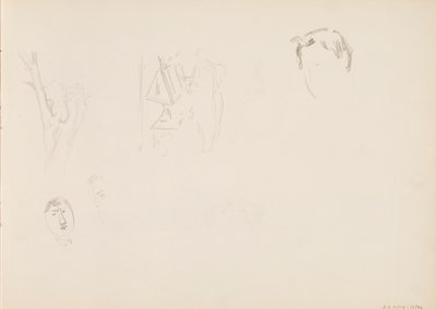 Gesichtsstudien, Baumstamm von Albert Edelfelt