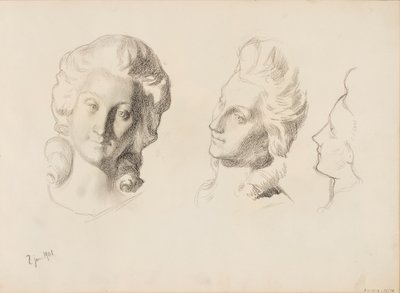 Masken, Skizze / 1700er Jahre (Rokoko), Skizze von Albert Edelfelt