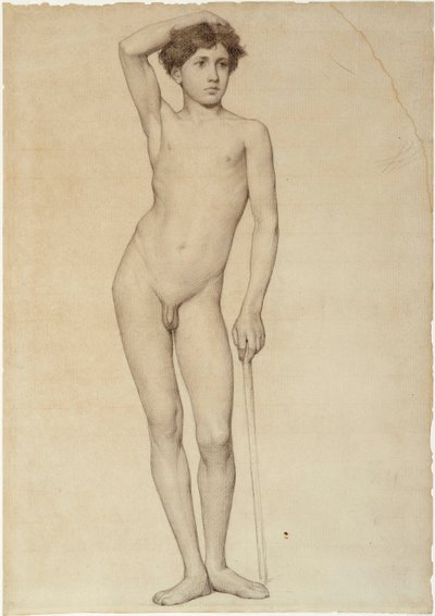 Nacktes männliches Modell, Akademiestudie von Albert Edelfelt