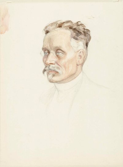 Porträtstudie von Professor J. W. Runeberg, Gesicht von Albert Edelfelt