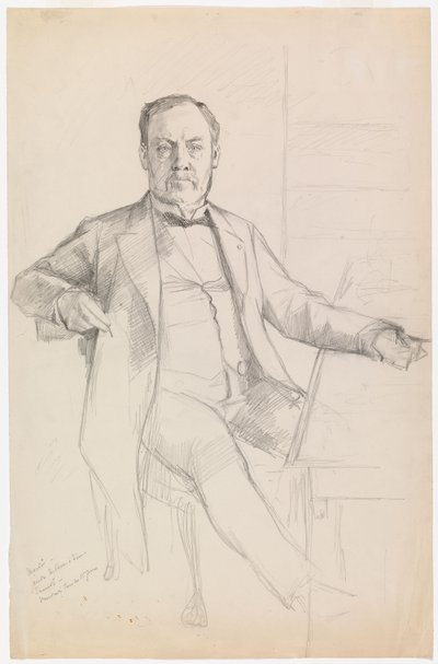 Porträt von Louis Pasteur, Skizze von Albert Edelfelt