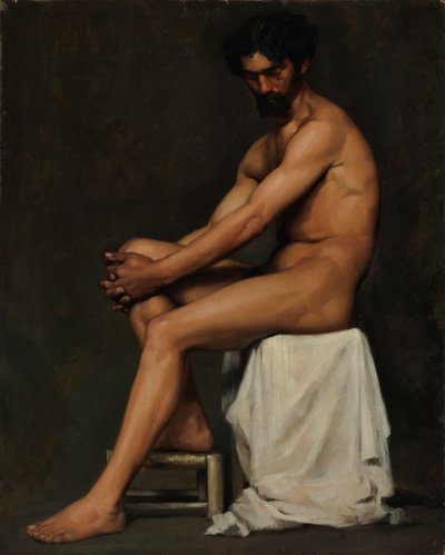 Sitzender Mann, Akademiestudie von Albert Edelfelt
