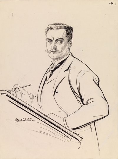 Selbstporträt am Schreibtisch von Albert Edelfelt