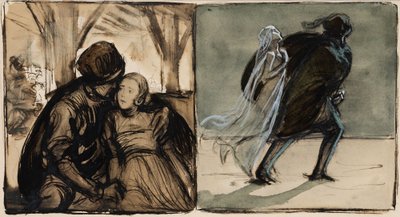 Skizzen für Illustrationen zu Selma Lagerlöfs Roman Herrn Arnes Schatz von Albert Edelfelt
