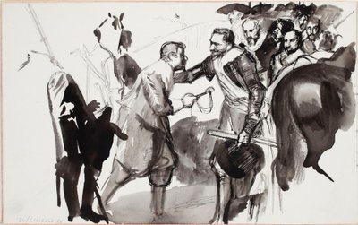 Die Übergabe von Breda, Skizze nach Diego Velázquez von Albert Edelfelt