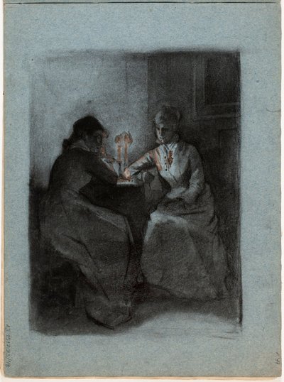 Zwei Frauen an einem Tisch von Albert Edelfelt