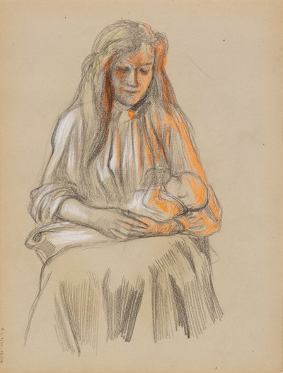Mutter und Kind von Albert Edelfelt