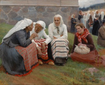 Frauen aus Ruokolahti auf dem Kirchhügel von Albert Edelfelt